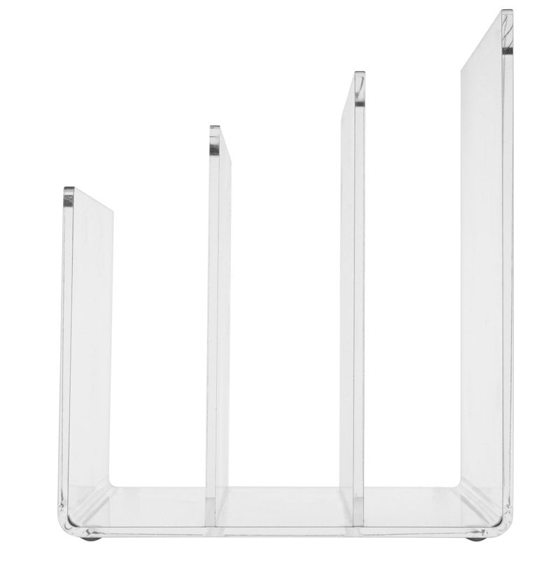 Kantek Clear Acrylic File Sorter  3 Section Desk Collator  8"" x 6.5"" x 7.6""  Non-Skid Feet  Office Organizer  Desk Accessory - Image 3